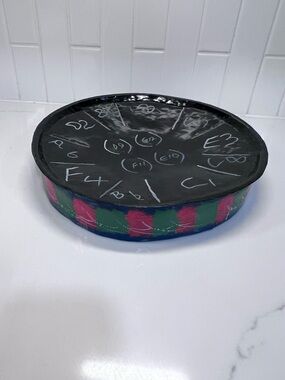 Vintage Steel Pan Drum 11" Hand Painted Folk Art
